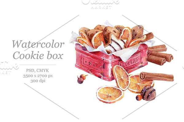 Watercolor Cookie box