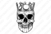 Skull Human Skeleton King wearing