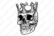 Skull Human Skeleton King wearing