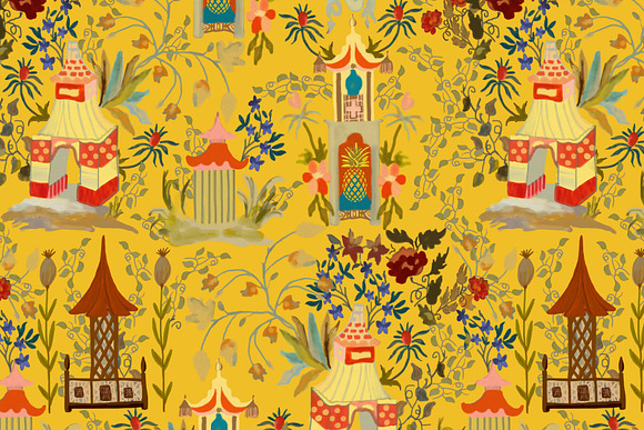 Chinoiserie Happy Pagoda - Pattern in Patterns - product preview 6