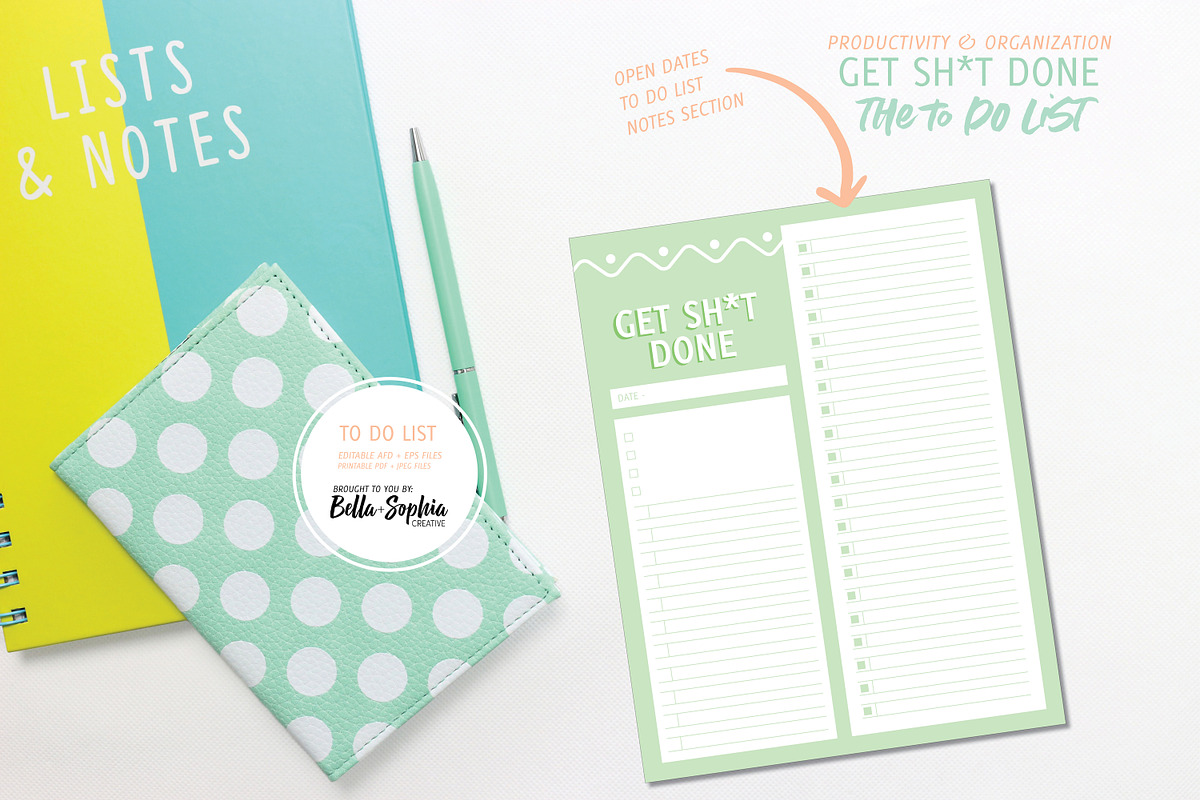 Editable - Get Sh*t Done To Do List in Stationery Templates - product preview 8