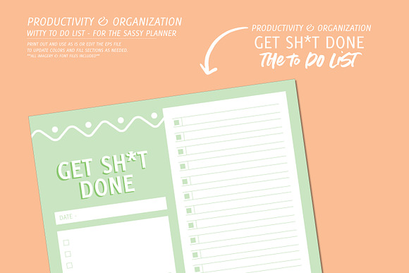 Editable - Get Sh*t Done To Do List in Stationery Templates - product preview 1