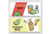 Tequila bar set of banners vector