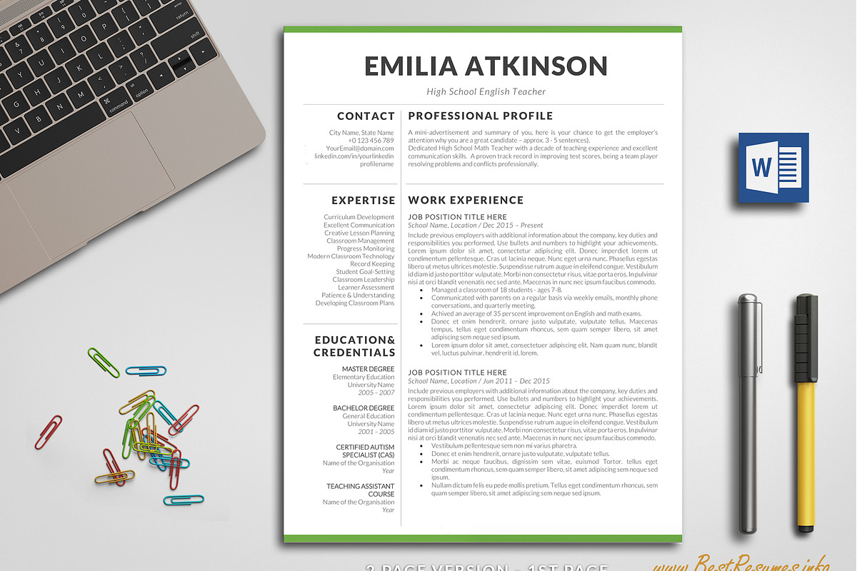 Professional Resume Word / CV Word in Resume Templates - product preview 8