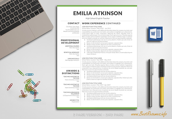 Professional Resume Word / CV Word in Resume Templates - product preview 1