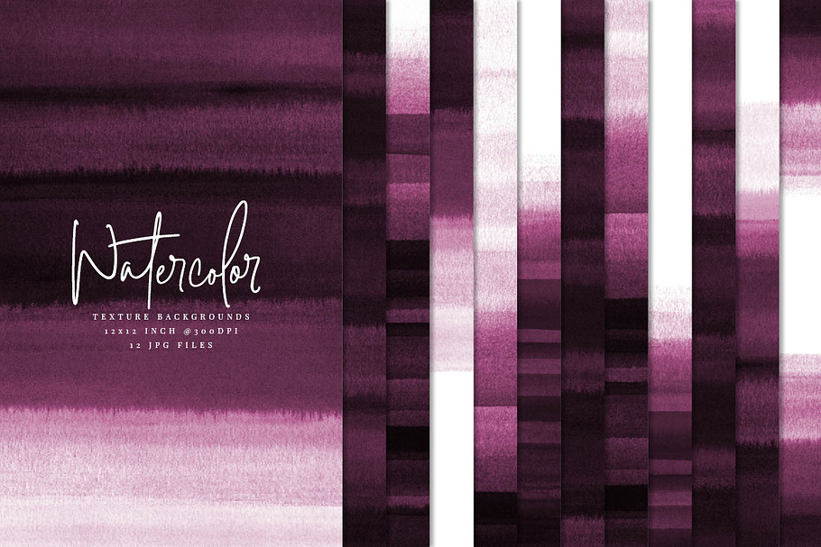 Plum and Pink Watercolor Textures in Textures - product preview 8
