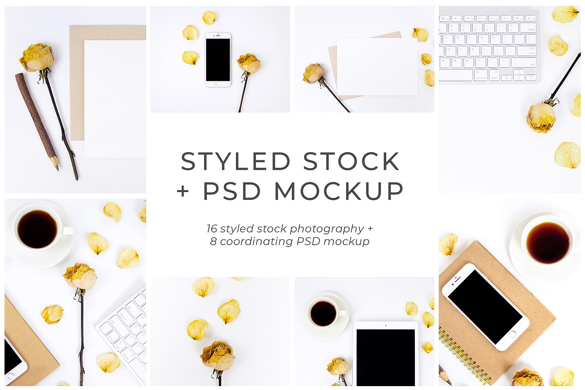 Yellow Styled Stocks & Mock Up in Branding Mockups - product preview 8