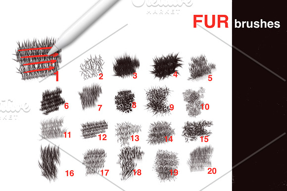 FUR BRUSHES FOR PROCREATE in Add-Ons - product preview 1