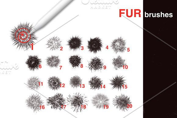 FUR BRUSHES FOR PROCREATE in Add-Ons - product preview 2