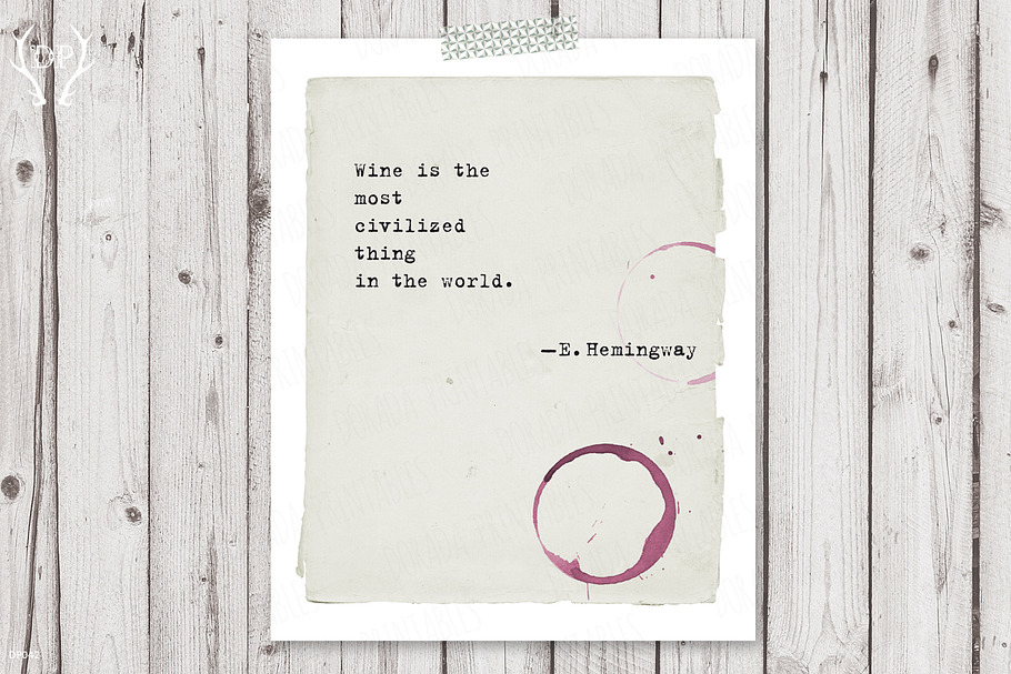Typewriter quote Hemingway print art