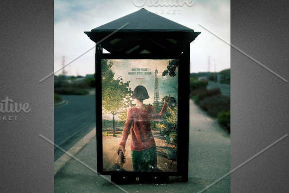 Old Bus Stop Sign Mockup Template in Print Mockups - product preview 5