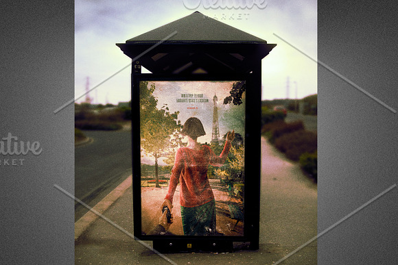 Old Bus Stop Sign Mockup Template in Print Mockups - product preview 6