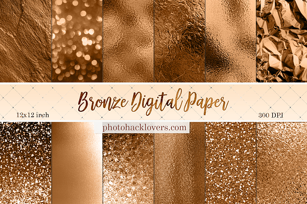 Bronze Digital Paper Pack