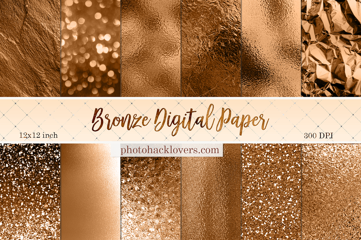 Bronze Digital Paper Pack in Textures - product preview 8
