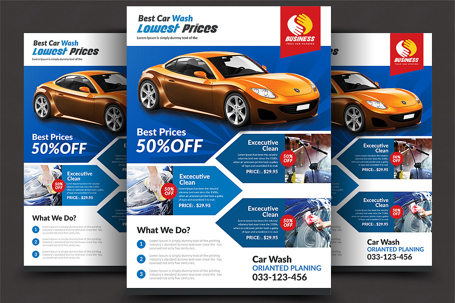 Car Wash Flyer Templates in Flyer Templates - product preview 8