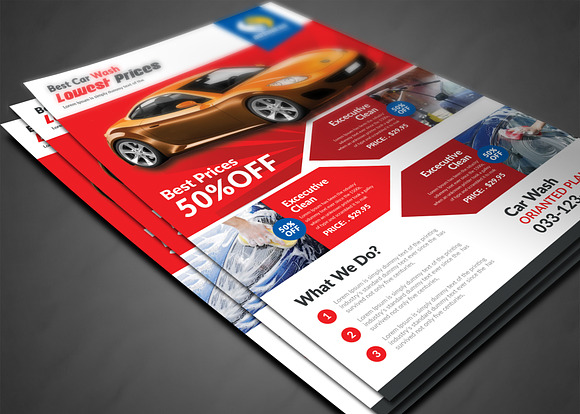 Car Wash Flyer Templates in Flyer Templates - product preview 2