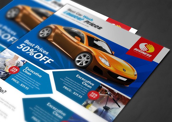 Car Wash Flyer Templates in Flyer Templates - product preview 3