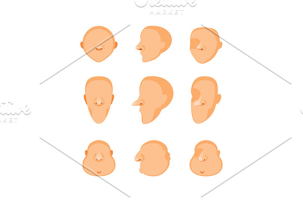 Cartoon head templates vector