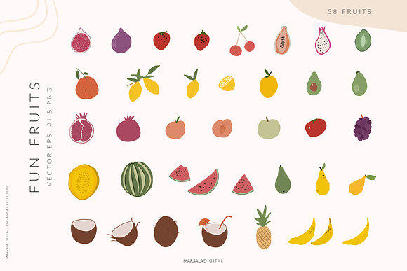 Abstract Shapes & Fun Fruits in Patterns - product preview 2