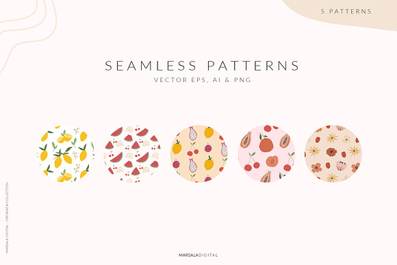 Abstract Shapes & Fun Fruits in Patterns - product preview 7