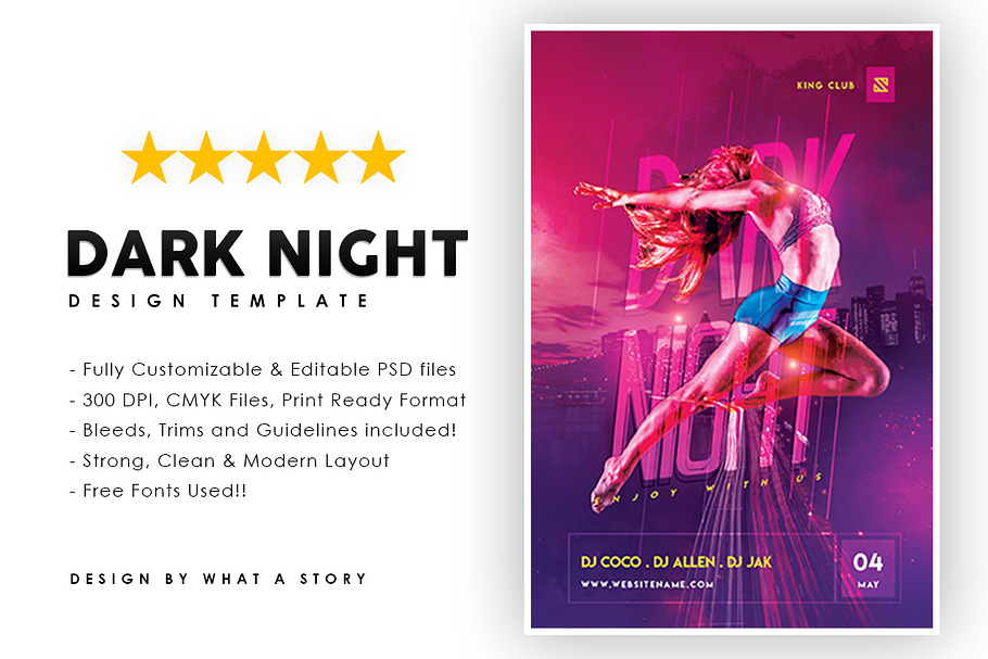 DARK NIGHT FLYER in Invitation Templates - product preview 8