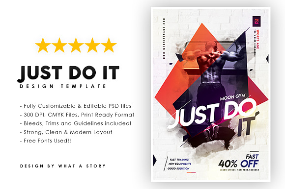 JUST DO IT FLYER in Invitation Templates - product preview 1