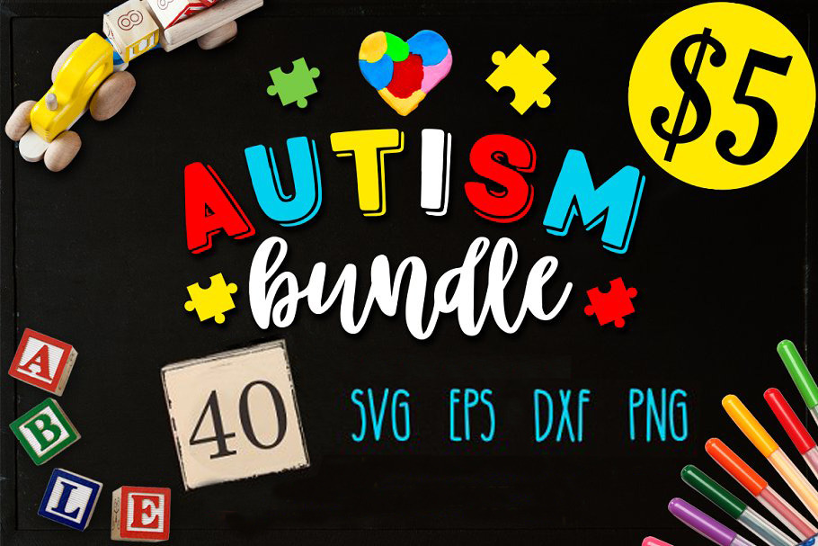 Autism Bundle - 40 autism SVG files