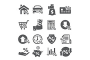 Loan and Credit icons on white