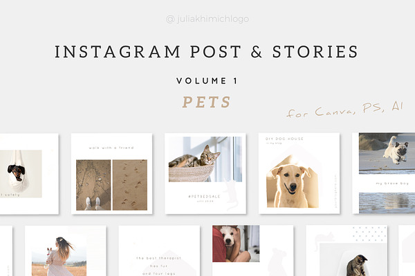 Instagram Post & Stories. Pets
