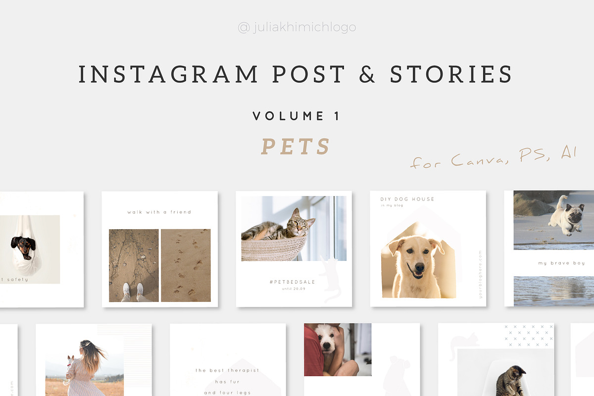 Instagram Post & Stories. Pets in Instagram Templates - product preview 8