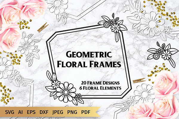 Geometric Floral Frames