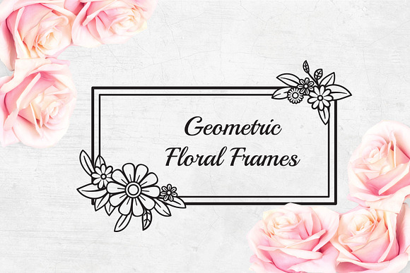 Geometric Floral Frames in Illustrations - product preview 2