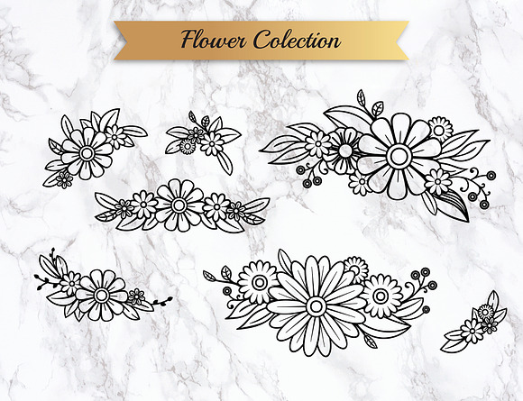 Geometric Floral Frames in Illustrations - product preview 5