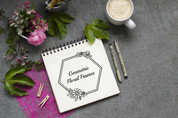 Geometric Floral Frames in Illustrations - product preview 6