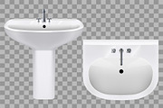 Classic white ceramic washbasins