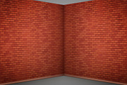 Red brick wall room