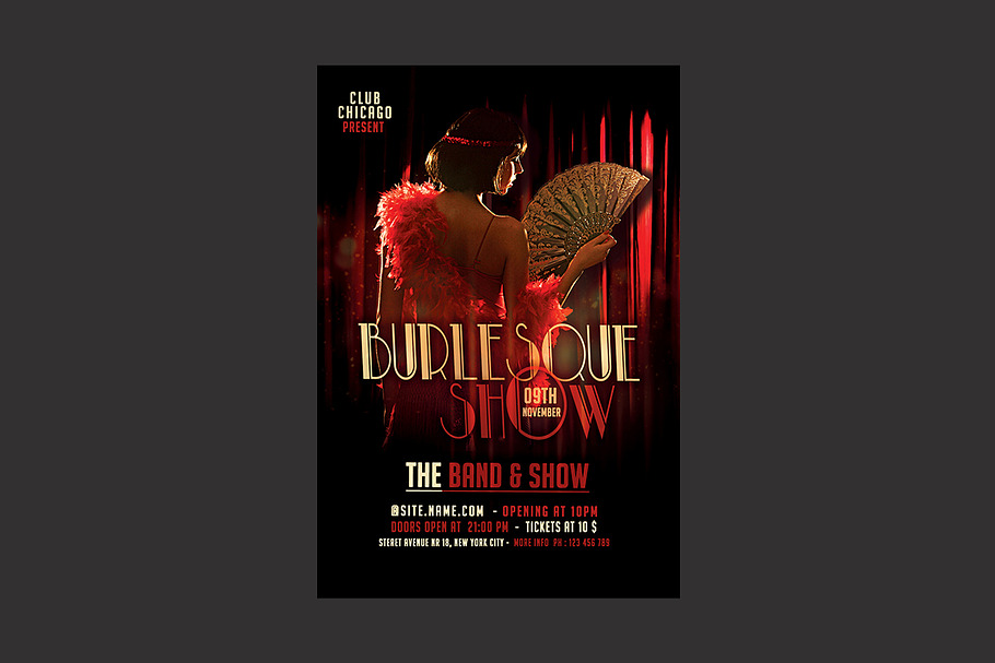 Burlesque and Cabaret Flyer in Flyer Templates - product preview 8