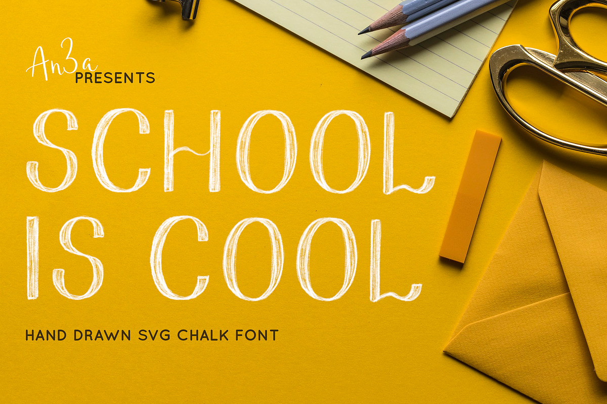 School SVG & solid vector font in Display Fonts - product preview 8