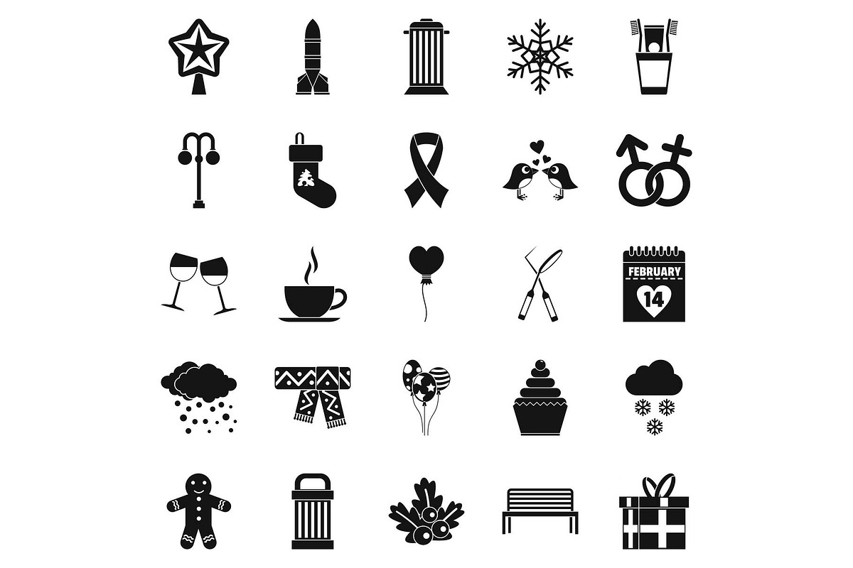 Holiday icons set, simple style in Illustrations - product preview 8