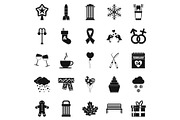 Holiday icons set, simple style