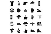 Outdoor icons set, simple style