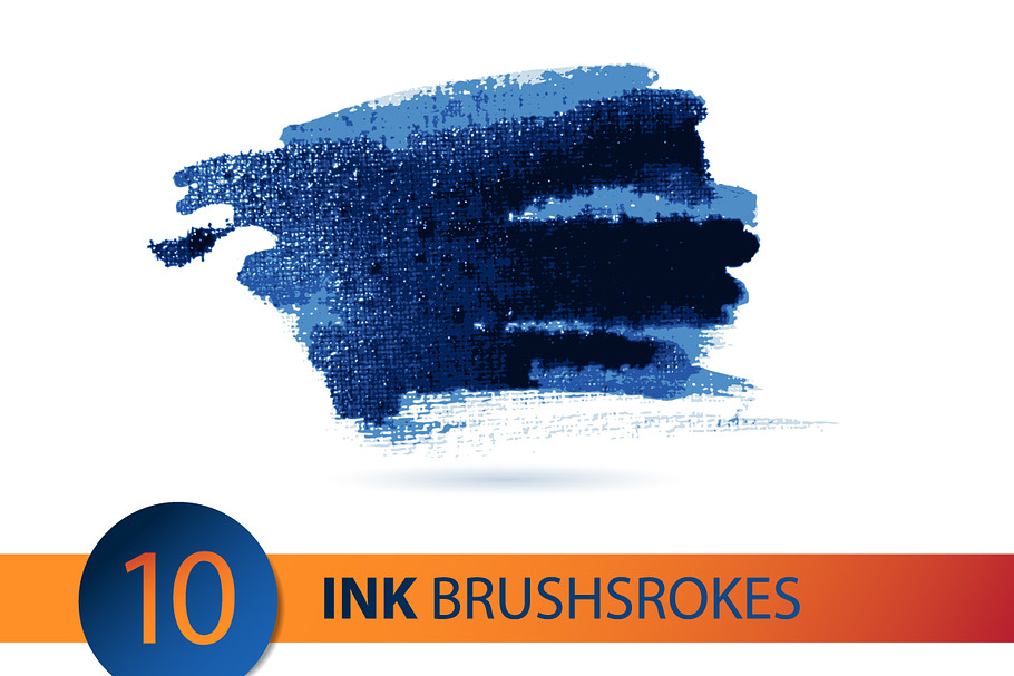 Vector ink  brushstroke set in Textures - product preview 8