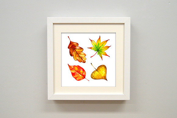 Watercolor bright autumn cliparts in Illustrations - product preview 3
