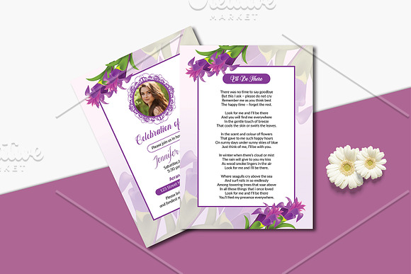 Funeral Invitation -Announcement V06 in Card Templates - product preview 2