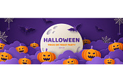Halloween paper cut banner