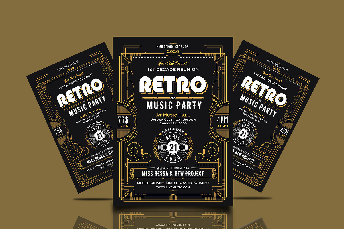 RETRO MUSIC FLYER in Invitation Templates - product preview 8