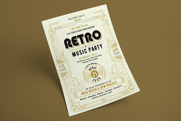 RETRO MUSIC FLYER in Invitation Templates - product preview 1