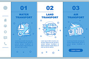 Transportation services app pages