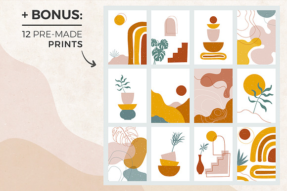 MODERN abstract shapes and plants in Illustrations - product preview 4