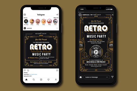 RETRO MUSIC FLYER in Invitation Templates - product preview 2